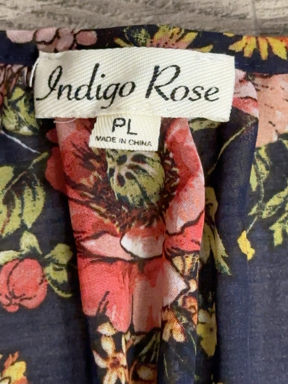 Indigo Rose Women’s PL Petite Large Navy Floral Long Sleeve Maxi Dress - Picture 10 of 11